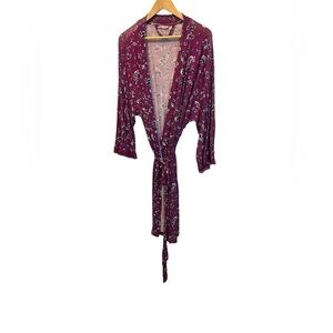 LA VIE EN ROSE Purple Floral Print Lightweight Sleep Robe S/M